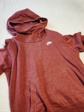 Nike Burnt Orange Hoodie with White Swoosh